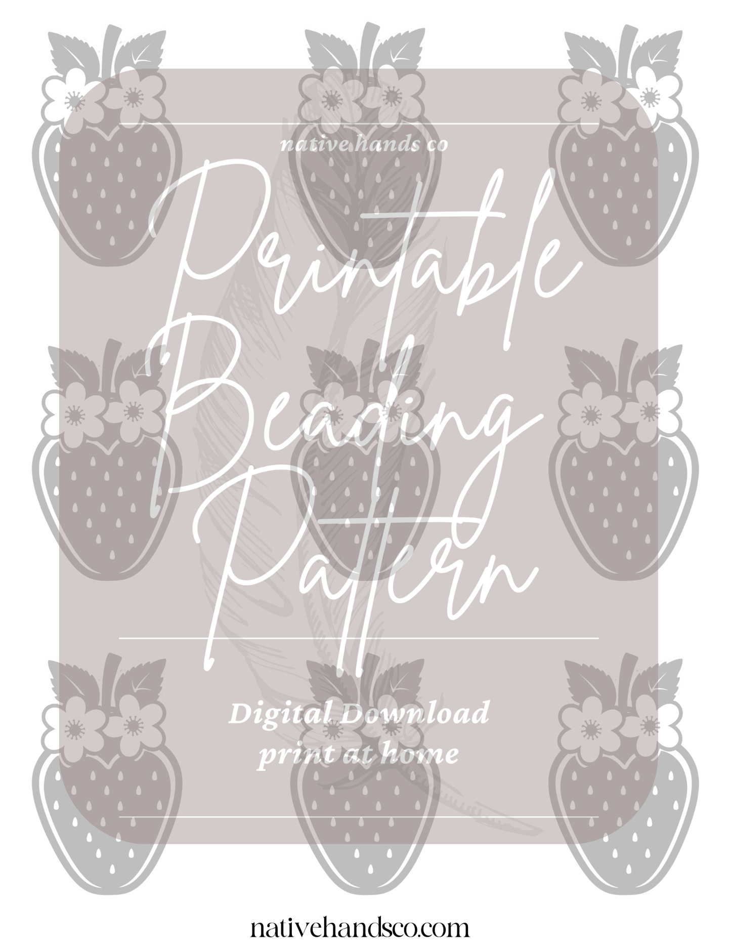 Native Beadwork Printable Strawberry Blossom Template PDF Beading Pattern Print At Home