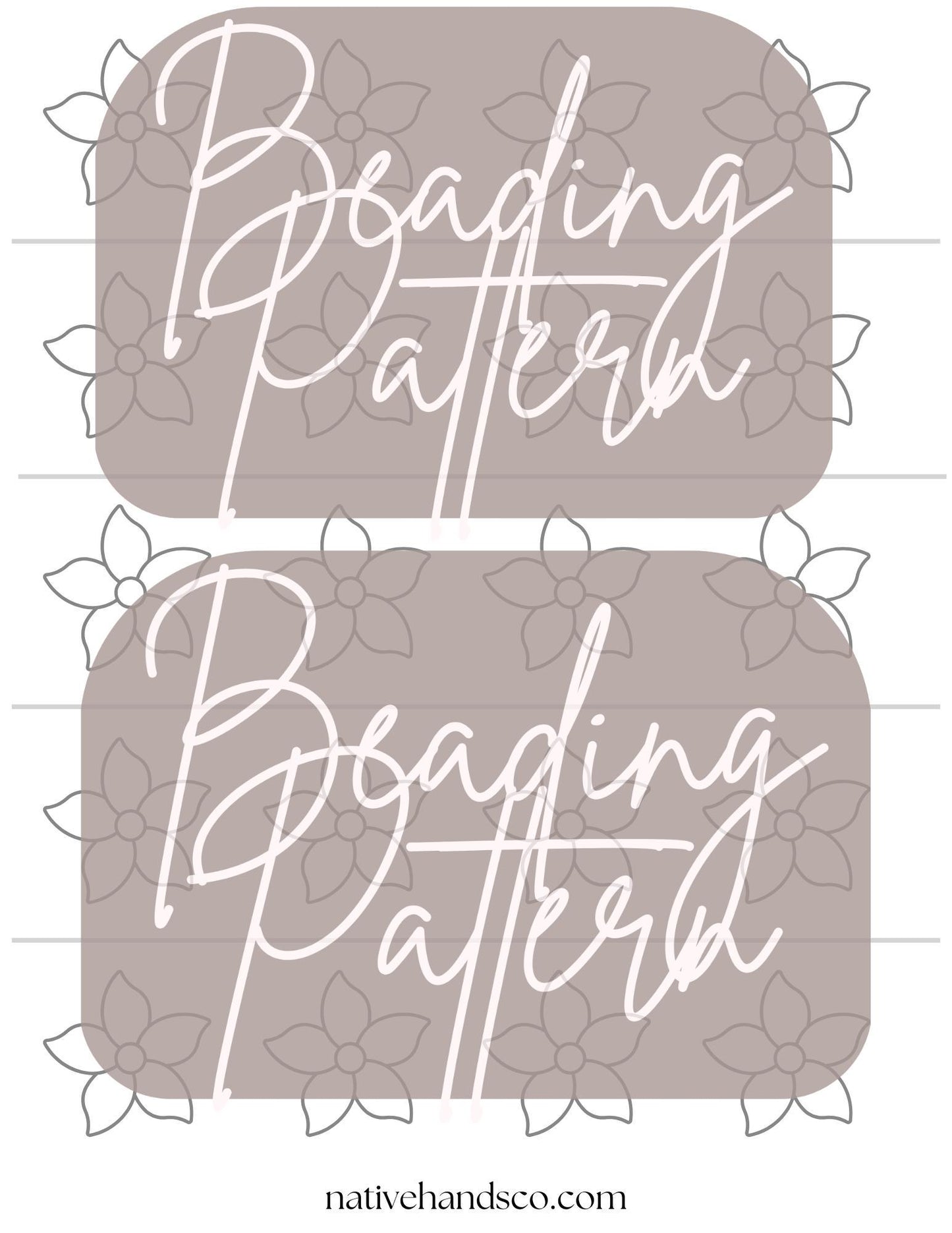 Native beadwork printable floral 2 flat stitch template pdf beading pattern print at home