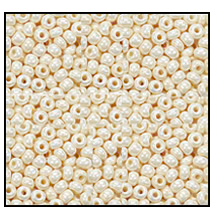 Czech Preciosa Charlotte Cut Hank 46112 11/0 Opaque Eggshell Ceylon Seed Beads