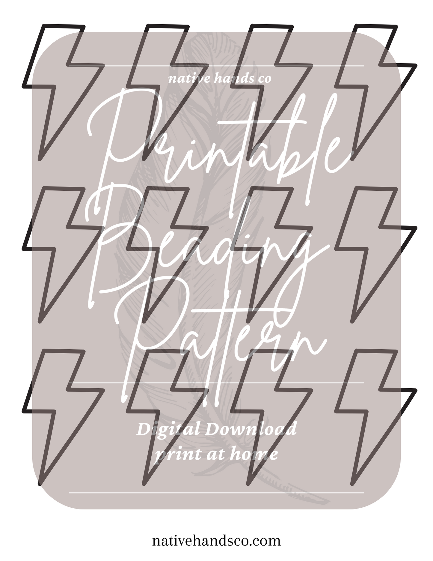 Native Beadwork Printable Lightning Template PDF Beading Pattern