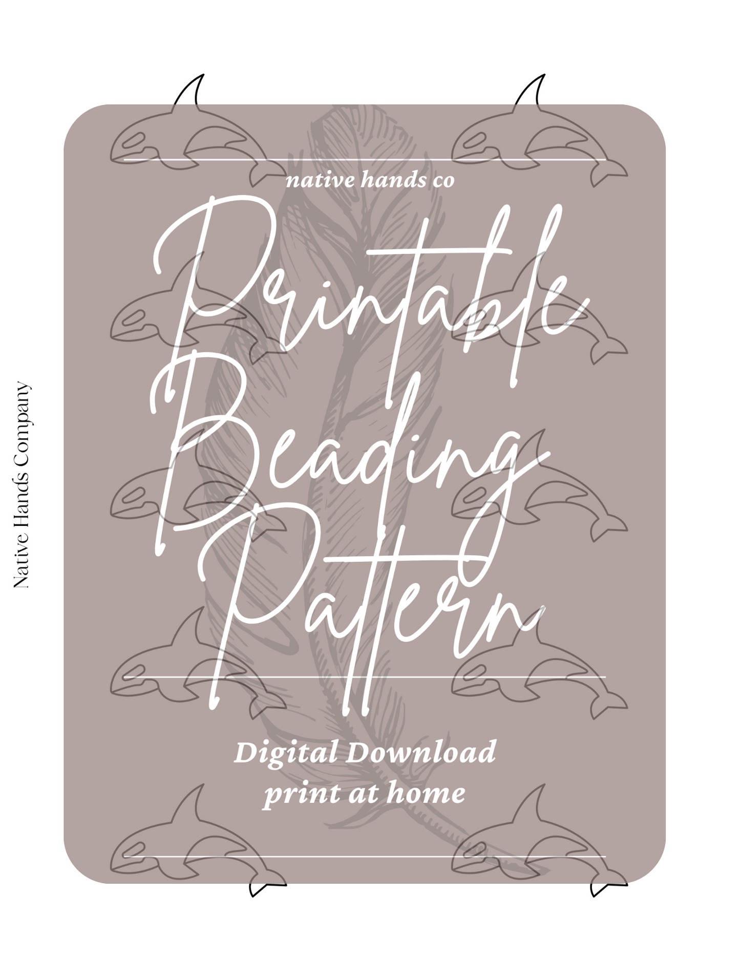 Native Beadwork Printable Orca Killer Whale Template PDF Beading Pattern Print At Home 2 Pages