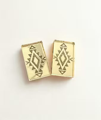 Pale Gold Mirrored Acrylic Aztec Centers