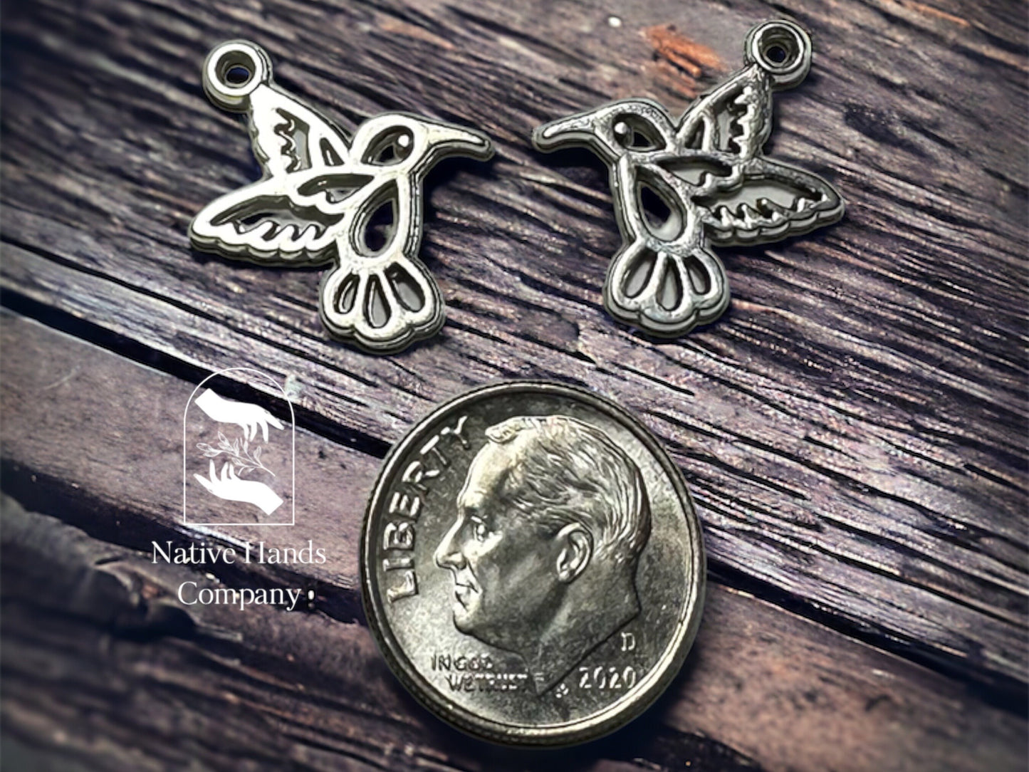 10 PACK Hummingbird Charms 19mmx17mm