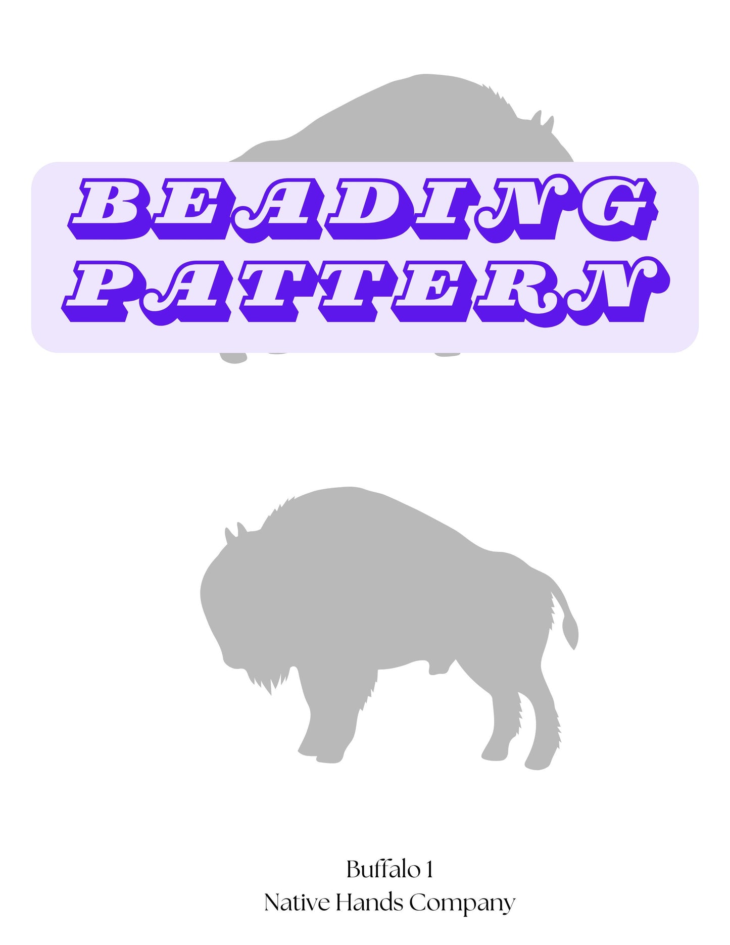 3 sizes Mirrored Buffalo Bison Template PDF Beading Pattern