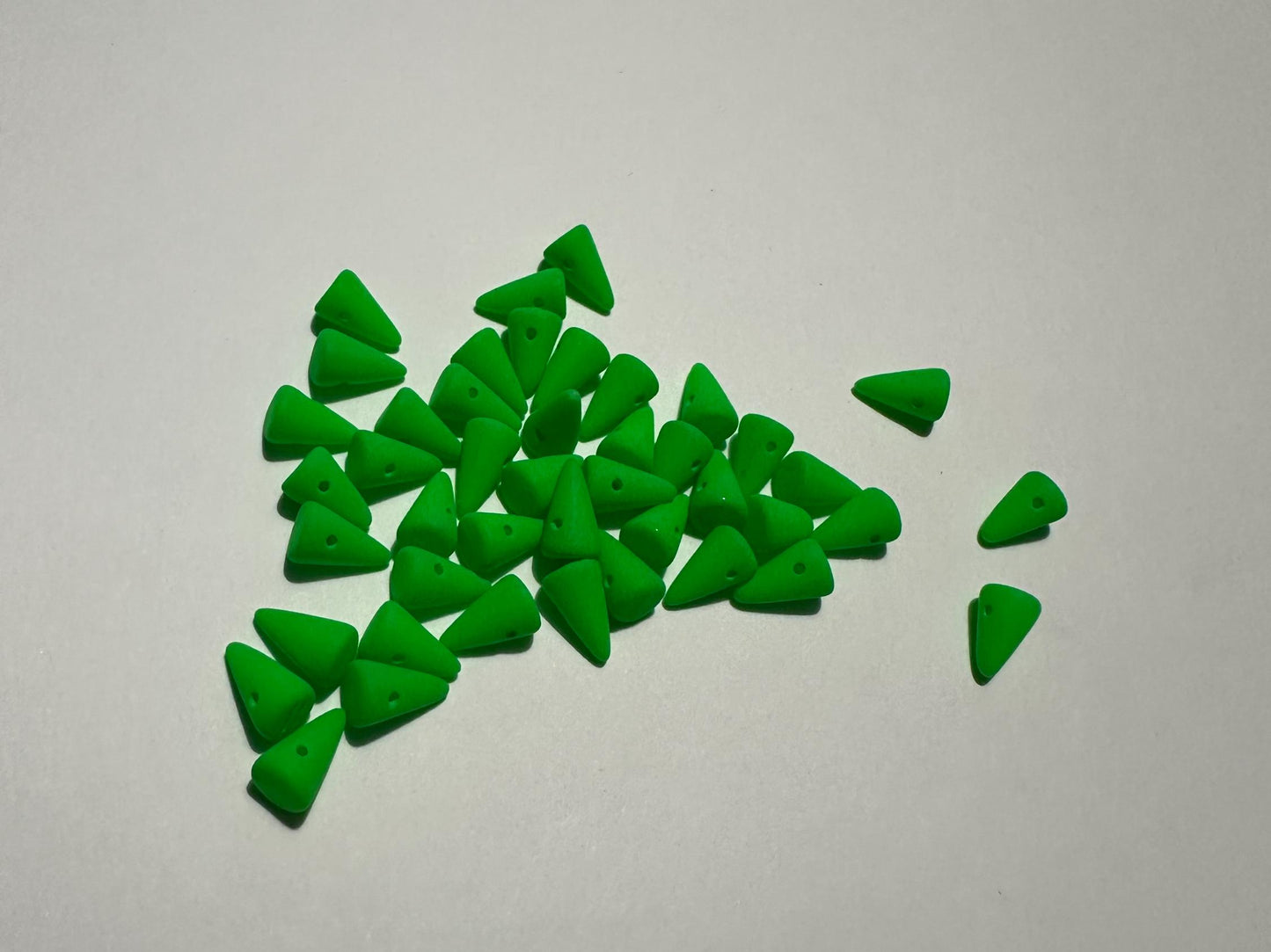 20 Czech Baby Matte NEON Spiked Spike Thorn Glass Beads 5x8 mm | Indigenous Owned |Luminous Spike Beads | matte red, matte neon orange