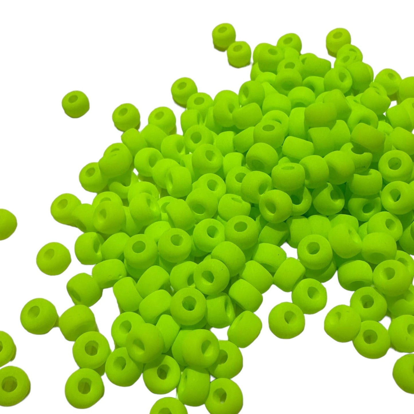10 PC Matte 6MM NEON Color Pony Glass Beads