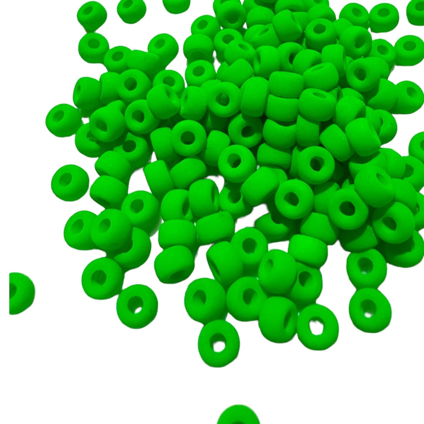 10 PC Matte 6MM NEON Color Pony Glass Beads