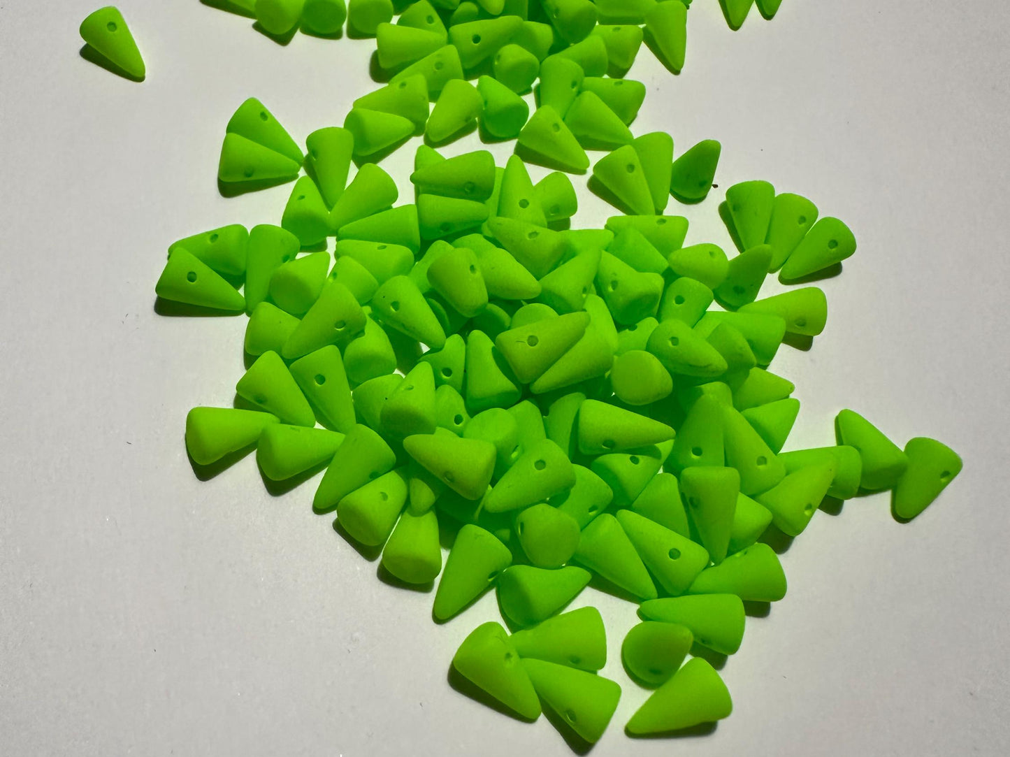 20 Czech Baby Matte NEON Spiked Spike Thorn Glass Beads 5x8 mm | Indigenous Owned |Luminous Spike Beads | matte red, matte neon orange