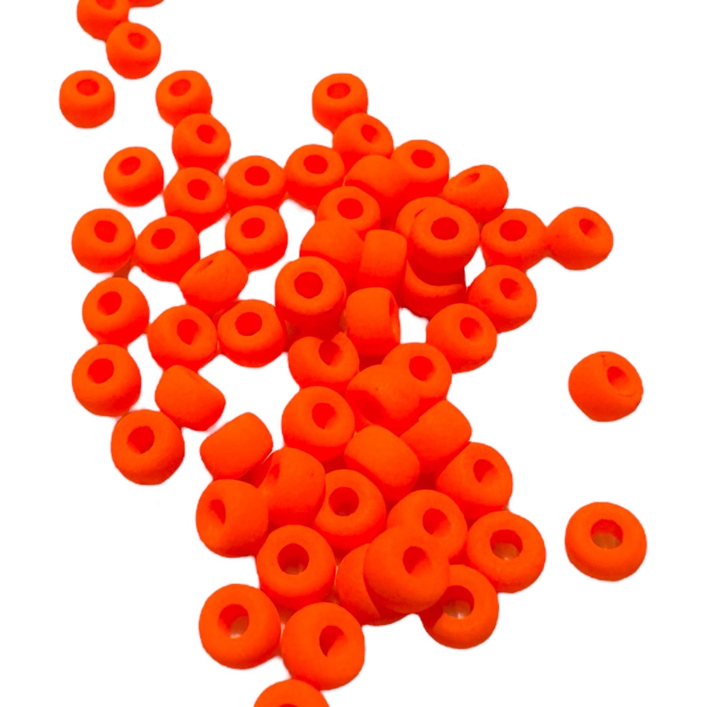 10 PC Matte 6MM NEON Color Pony Glass Beads