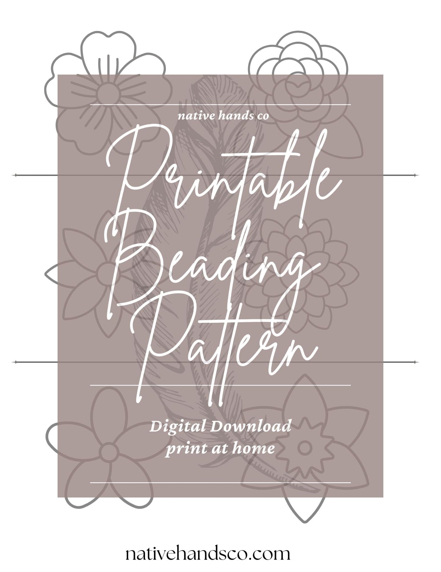 2 Sizes FLORAL MIX Template PDF Beading Pattern Print At Home - 6 Different Patterns