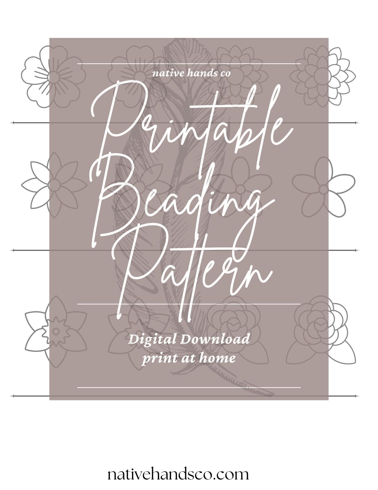 2 Sizes FLORAL MIX Template PDF Beading Pattern Print At Home - 6 Different Patterns
