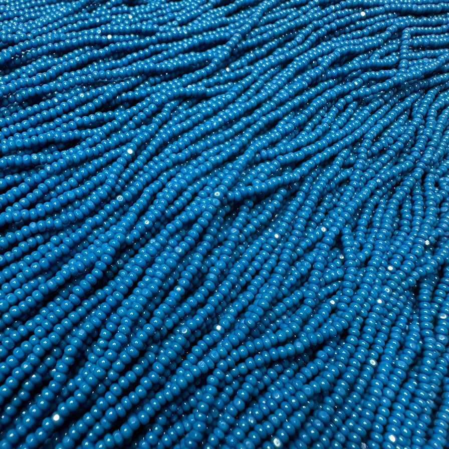 Czech Preciosa Charlotte Cut FULL Hank 11/0 Slate Blue Opaque Seed Beads