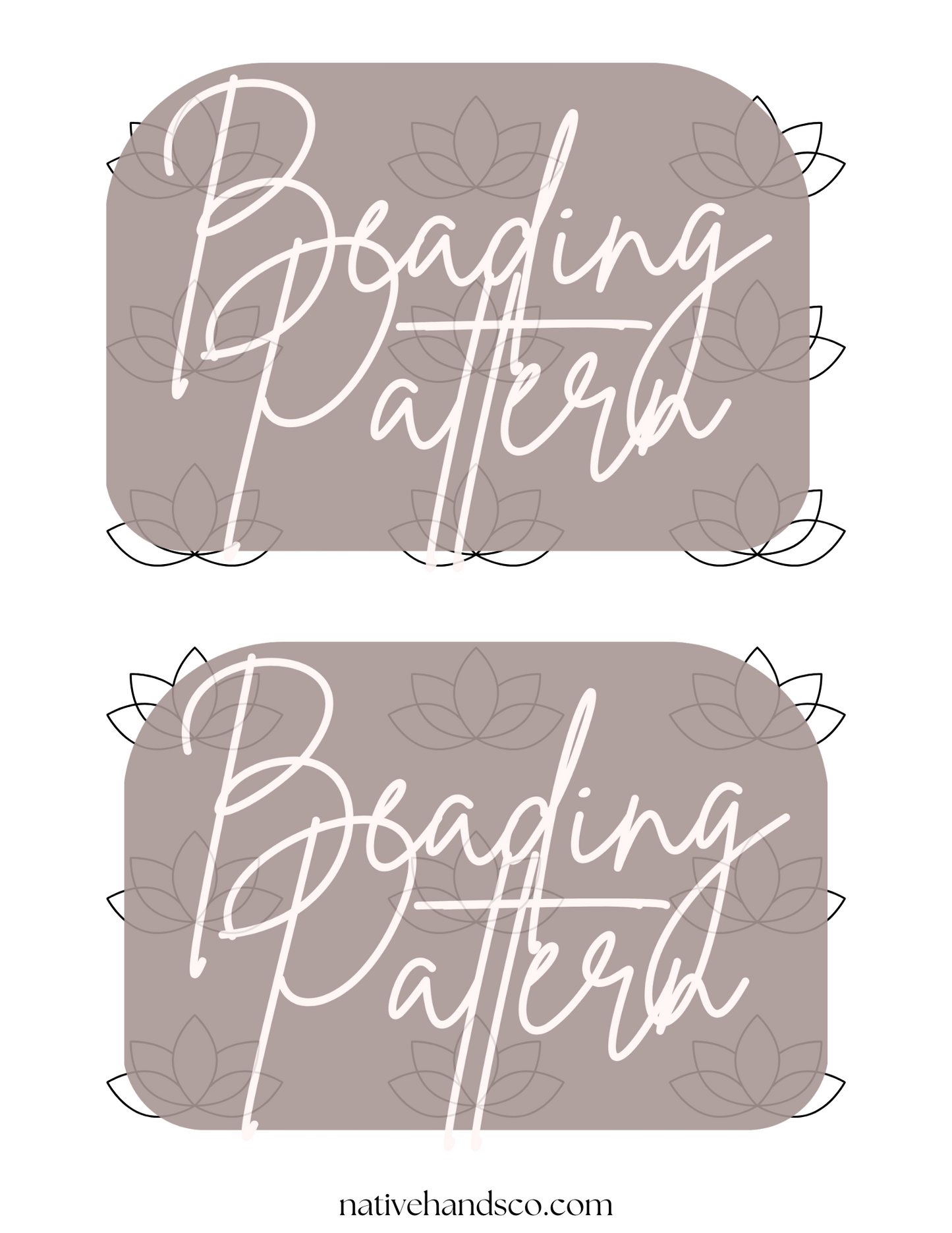 3 sizes Native Beadwork Printable Lotus Template PDF Beading Pattern
