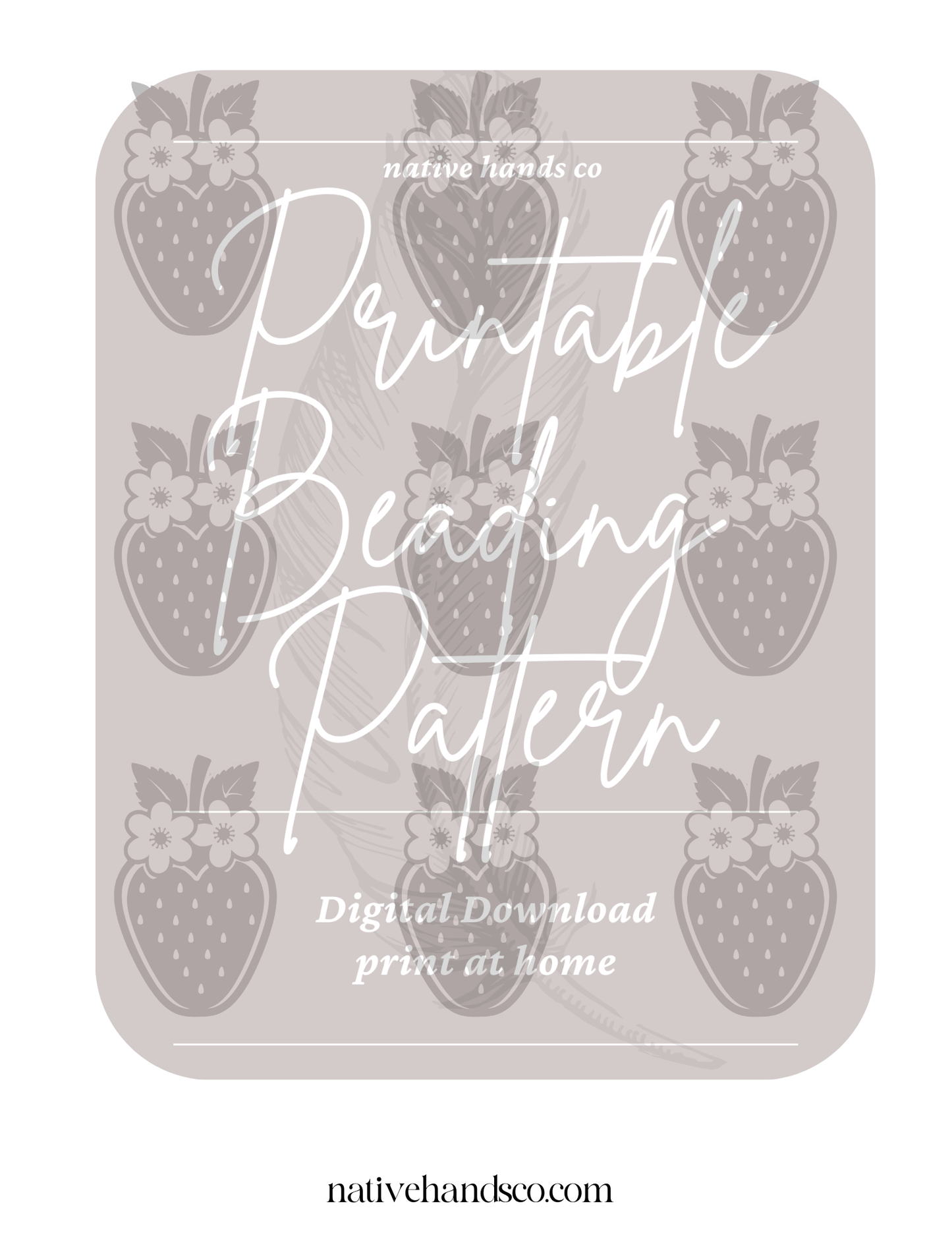Native Beadwork Printable Strawberry Blossom Template PDF Beading Pattern Print At Home