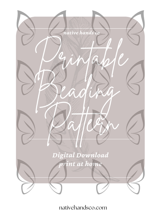 3 sizes Native Beadwork Printable Mirrored  Butterfly Wings Template PDF Beading Pattern Print At Home