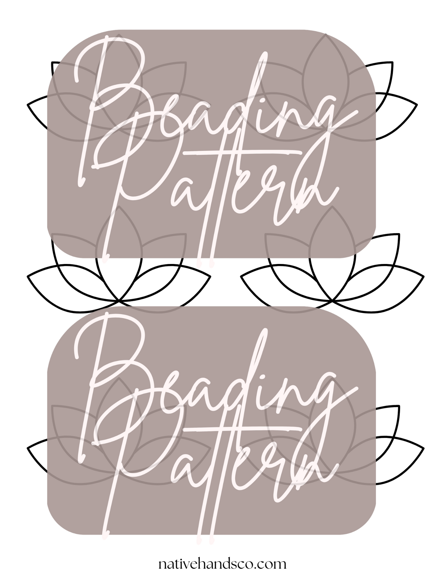 3 sizes Native Beadwork Printable Lotus Template PDF Beading Pattern