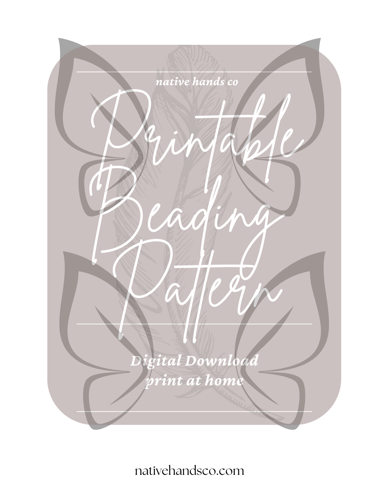 3 sizes Native Beadwork Printable Mirrored  Butterfly Wings Template PDF Beading Pattern Print At Home