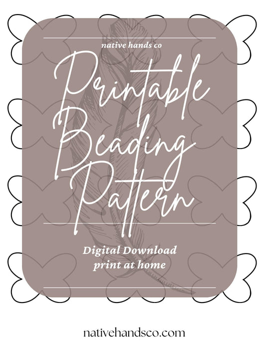 3 Sizes Native Beadwork Printable BUTTERFLY Outline Template PDF Beading Pattern Print At Home