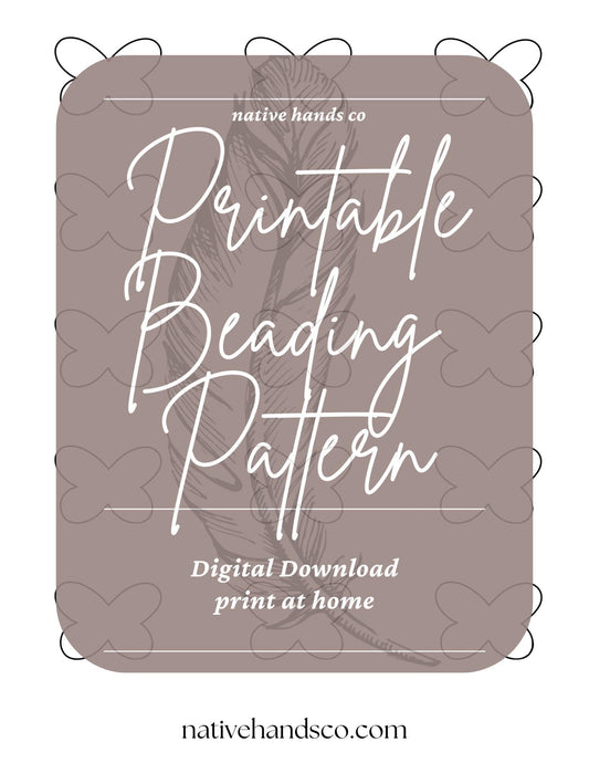 3 Sizes Native Beadwork Printable BUTTERFLY Outline Template PDF Beading Pattern Print At Home