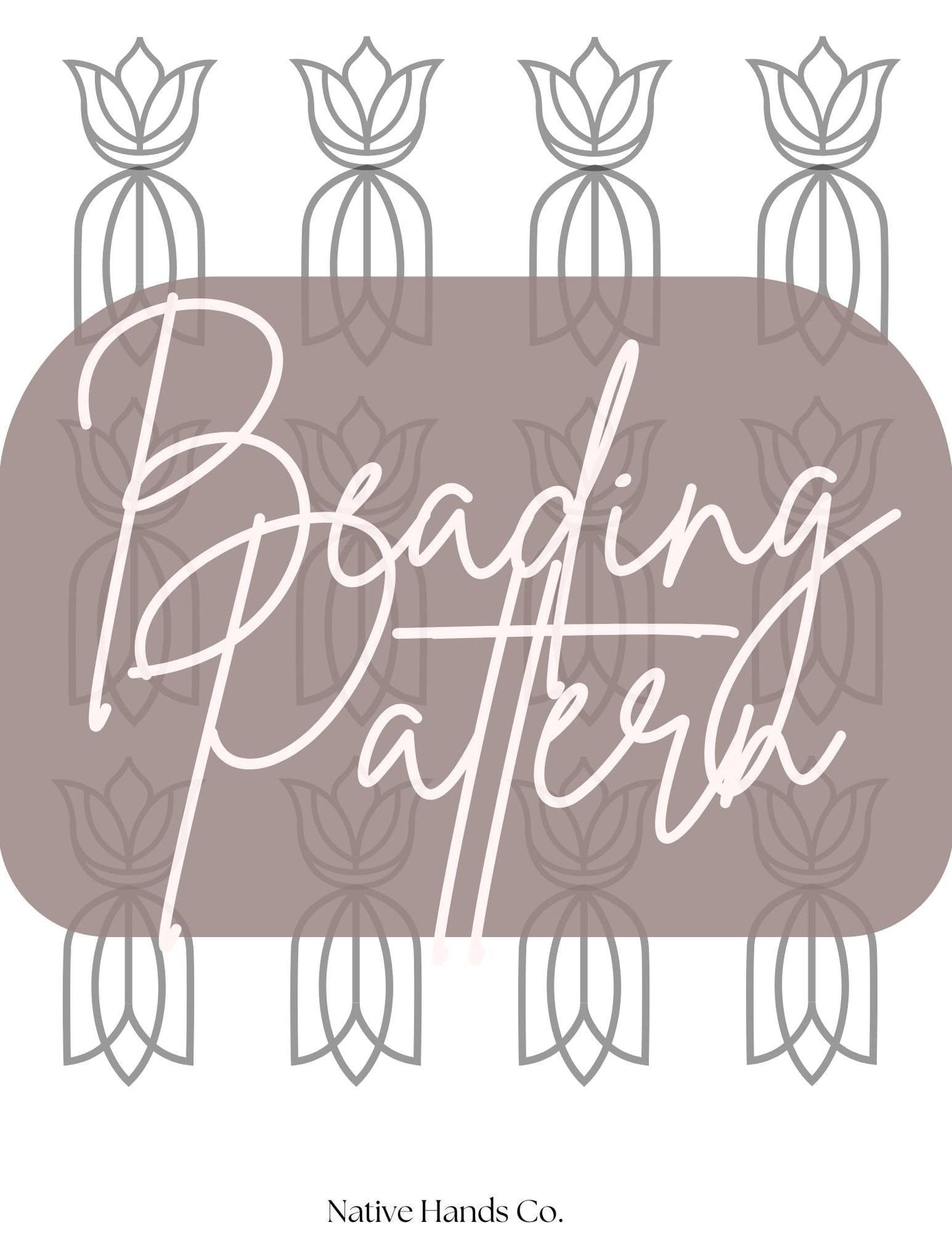 Native beadwork printable long floral  flat stitch template pdf beading pattern print at home
