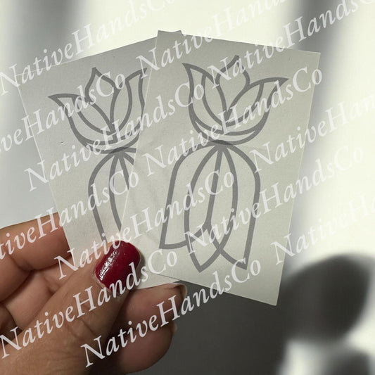 Native beadwork printable long floral  flat stitch template pdf beading pattern print at home