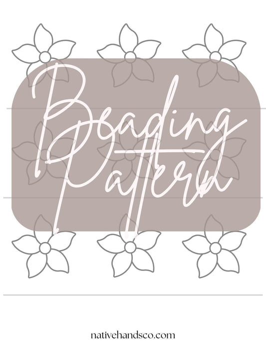 Native beadwork printable floral 2 flat stitch template pdf beading pattern print at home
