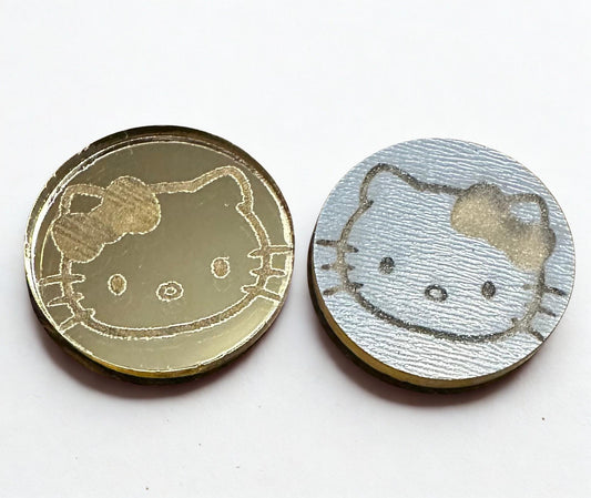 Pale gold mirrored acrylic kitty  beading supplies