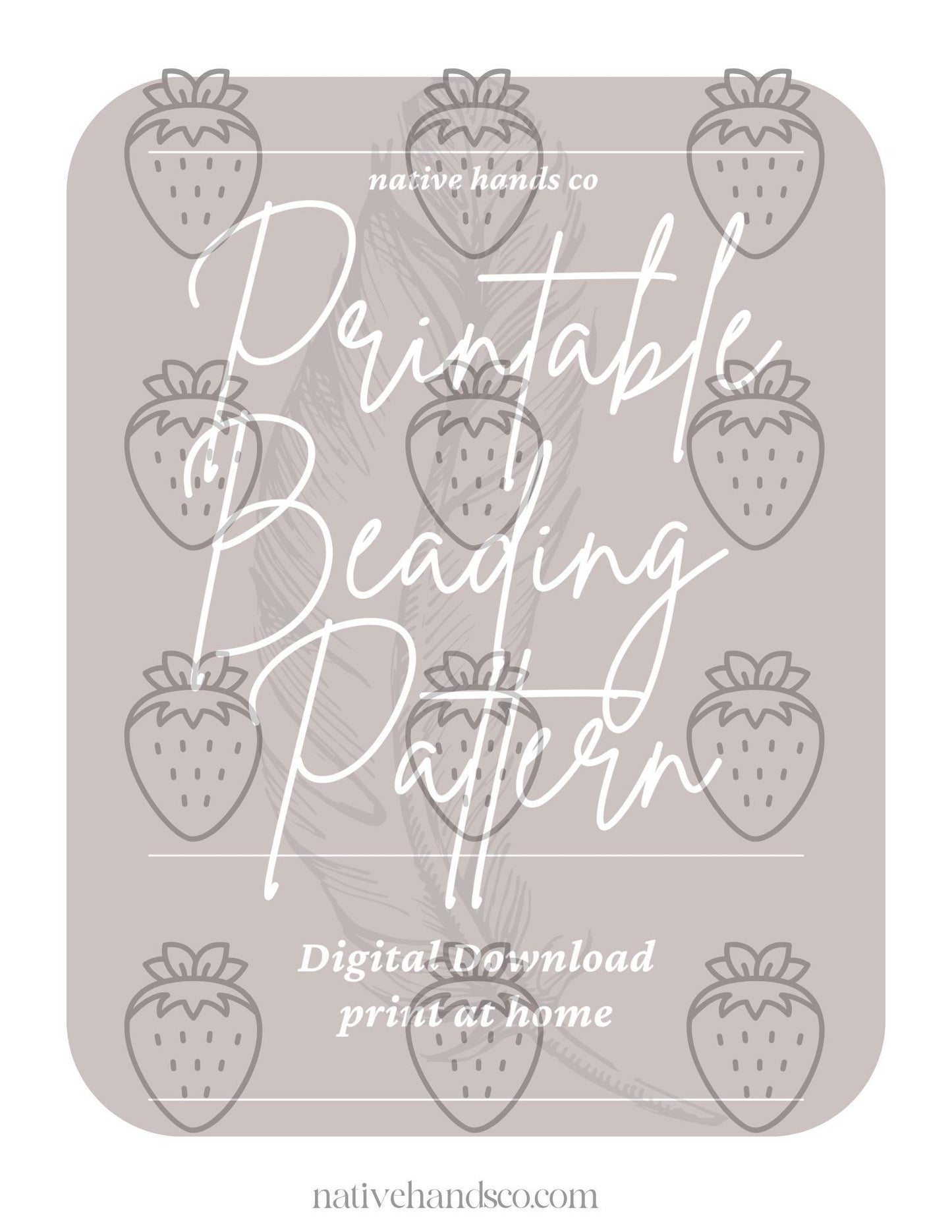 Native beadwork printable strawberry template pdf beading pattern print at home