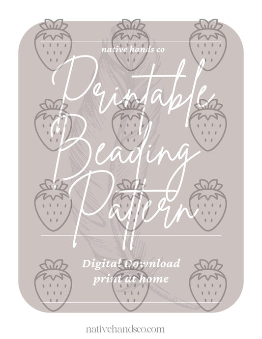 Native beadwork printable strawberry template pdf beading pattern print at home