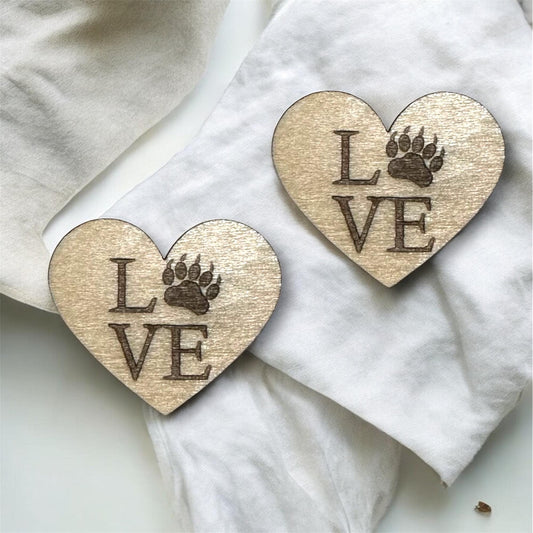 Love heart bear print paw beading cabochon cabset