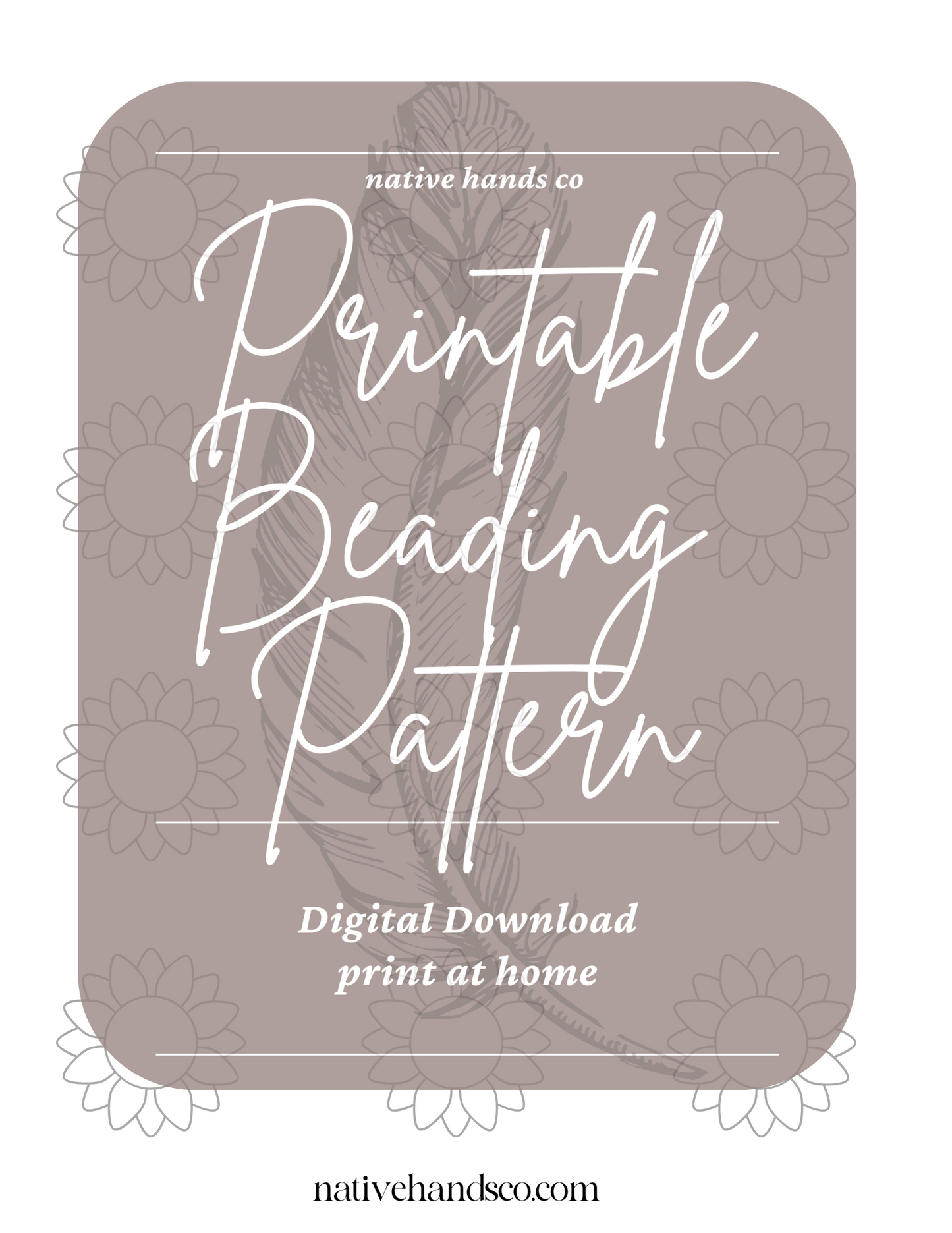 Native Beadwork Printable Sunflower Template PDF Beading Pattern Print At Home