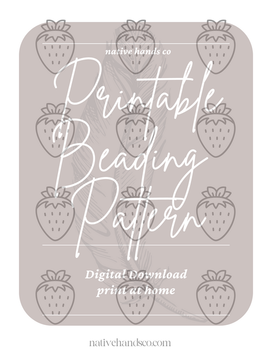 Native Beadwork Printable Strawberry Template PDF Beading Pattern Print At Home