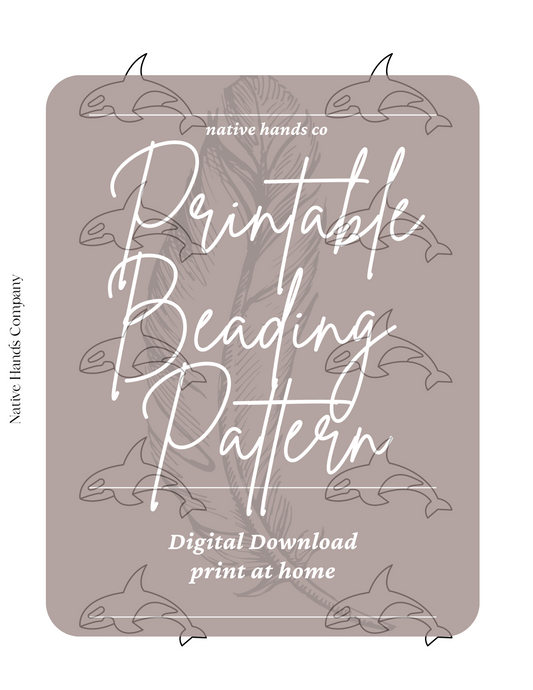 Native Beadwork Printable Orca Killer Whale Template PDF Beading Pattern Print At Home 2 Pages