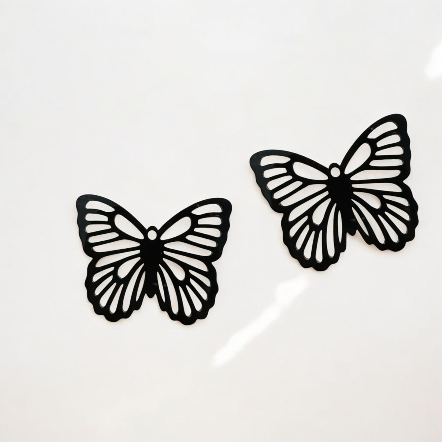 Black Acrylic Butterfly Pair
