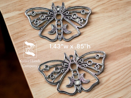 PAIR Lunar Moth Charms