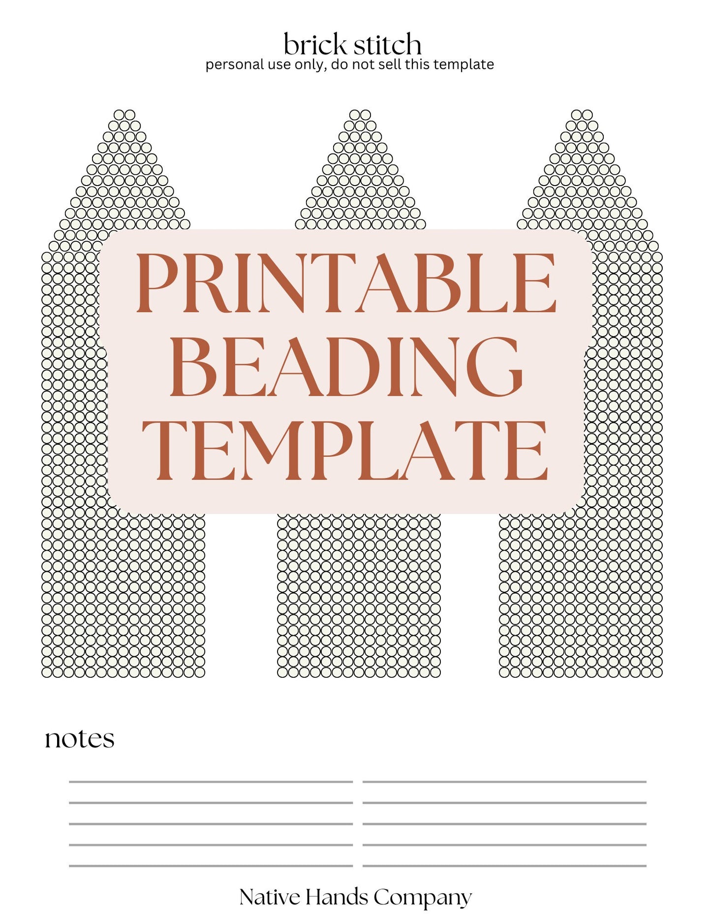 3 styles Printable Brick Stitch Earring Templates pdf Beading Graph