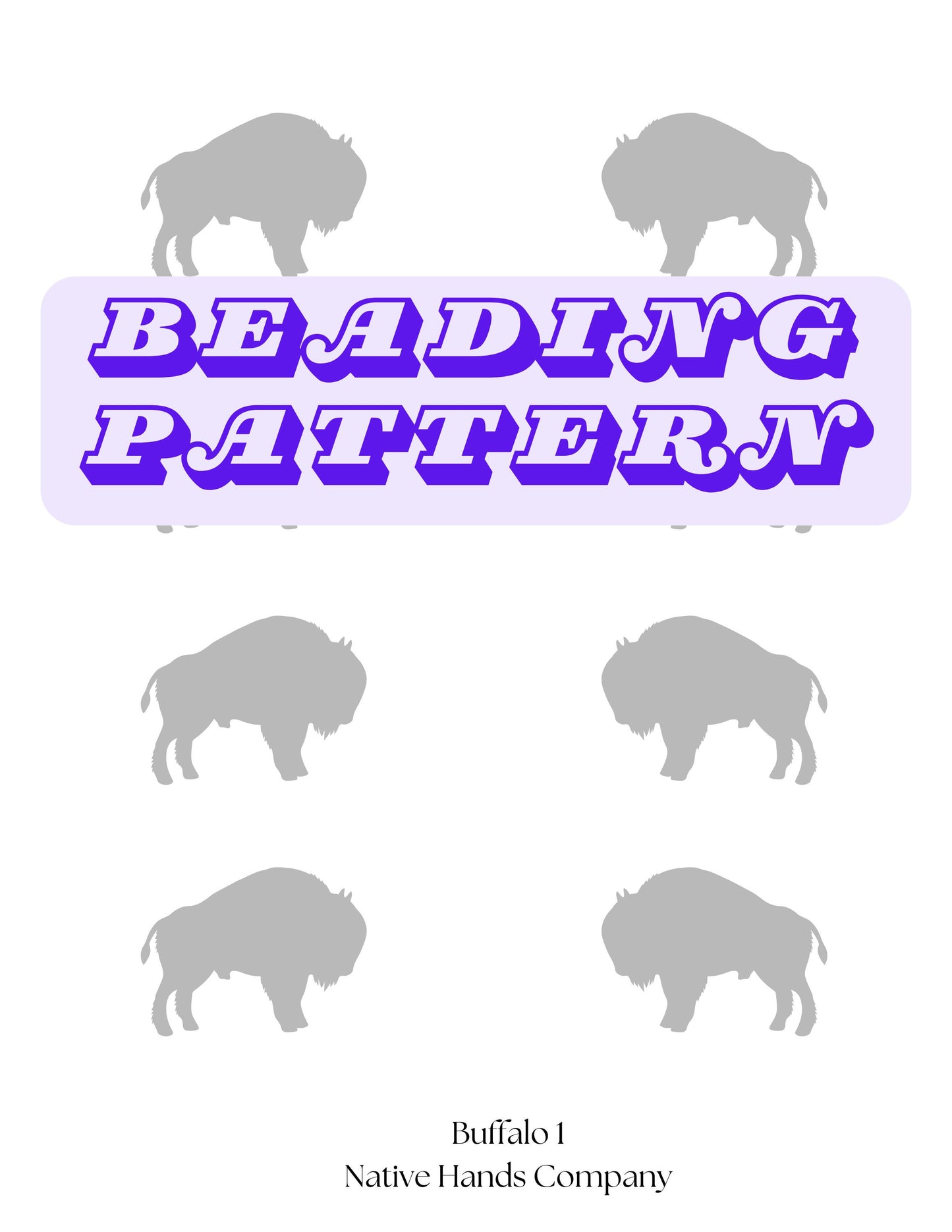3 sizes Mirrored Buffalo Bison Template PDF Beading Pattern