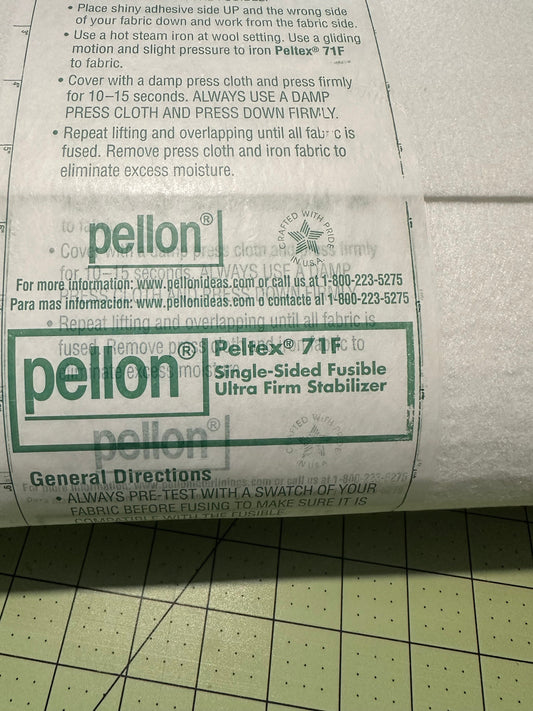 71F Pellon 4 PACK or 10 PACK Pentex 1 Sided Fusible Ultra Firm Stabilizer For Beading Flat Stitch Beading Foundation | Cut From Bolt
