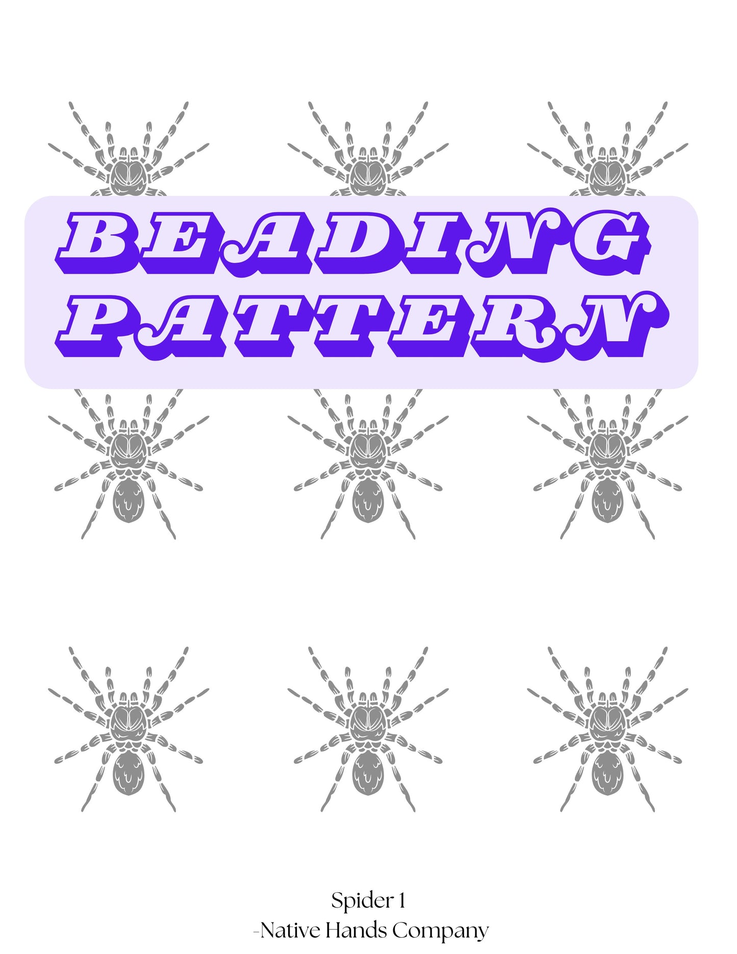 2 sizes Native Beadwork Printable Spider Template PDF Beading Pattern Print At Home