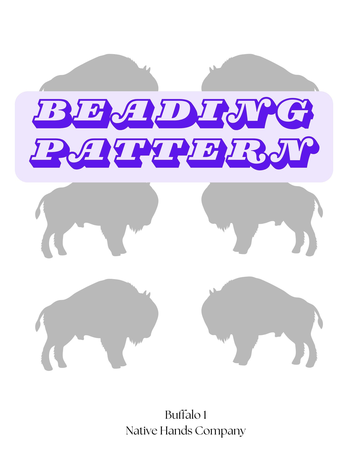 3 sizes Mirrored Buffalo Bison Template PDF Beading Pattern