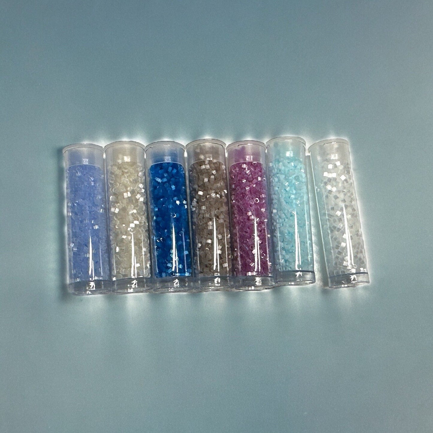 6 Gram Tube Miyuki Delica Silk  11/0 Beads Frozen Blue, Antique Ivory, Dark Capri Blue, Taupe, Rainbow Orchid, Blue Satin | Native Owned