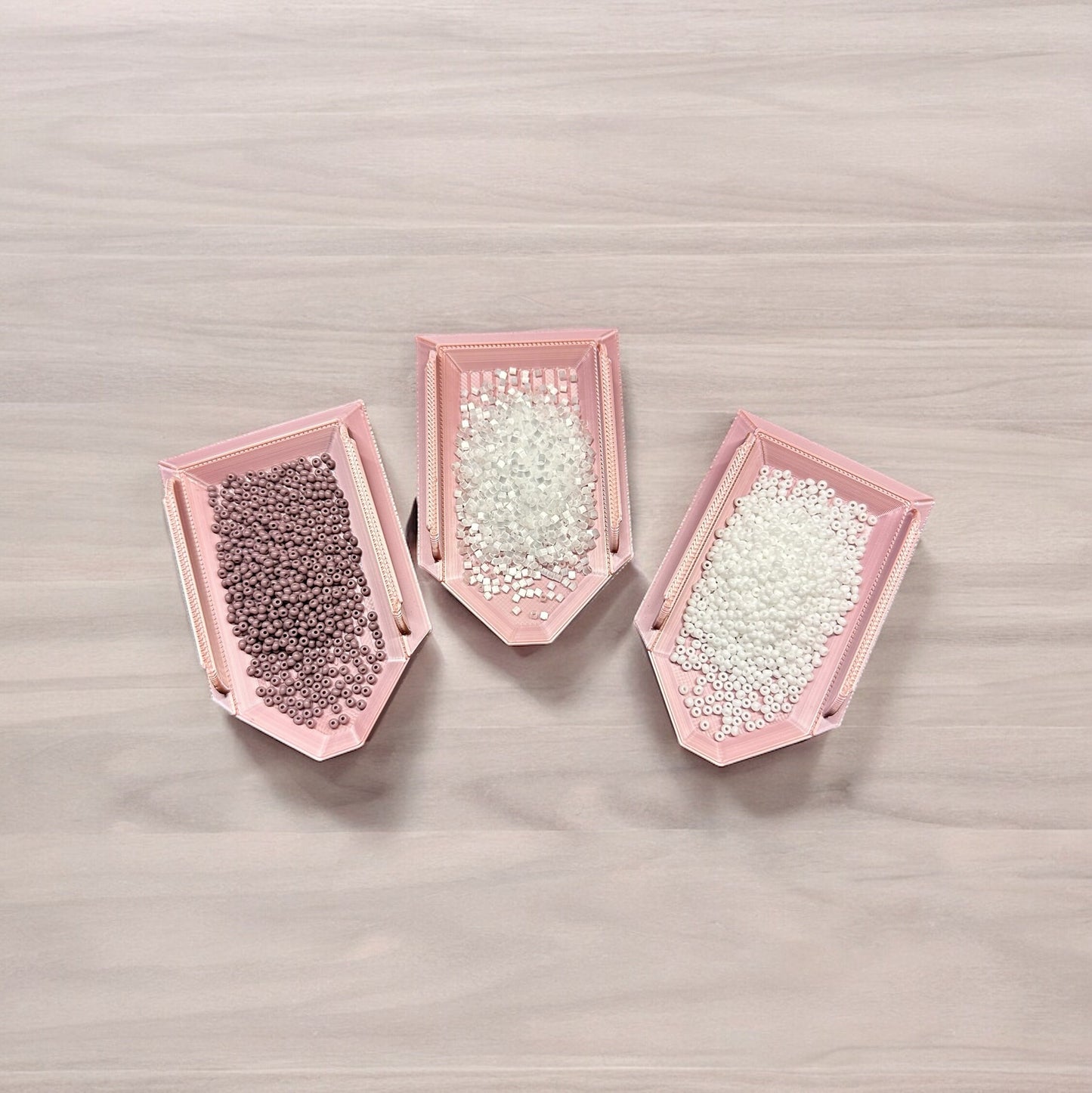 Set of 3 Bead Trays, Bead Organizer, Non-Tipping Tray for Beading, Peyote, Brick Stitch, 3D Printed | Native Owned