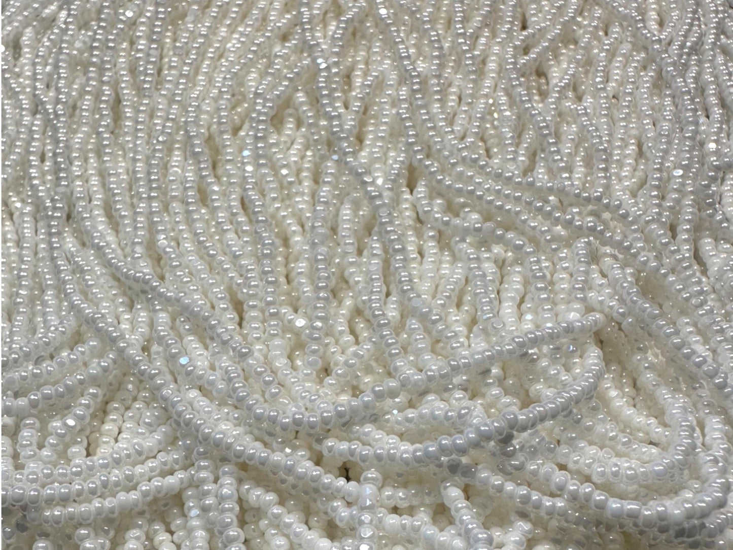Czech Preciosa 12 Strand Charlotte Cut Hank 46102 11/0 Chalk White Opaque Luster Seed Beads