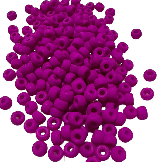10 PC Matte 6MM NEON Color Pony Glass Beads