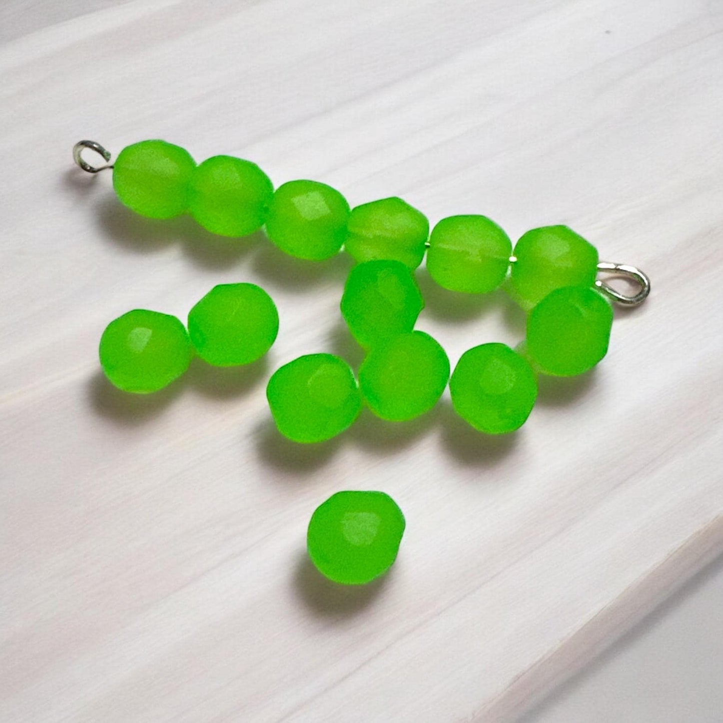 25 PC Matte NEON Fire Polished Faceted Glass Beads | Czech Glass | Neon Candy Beads | 6mm