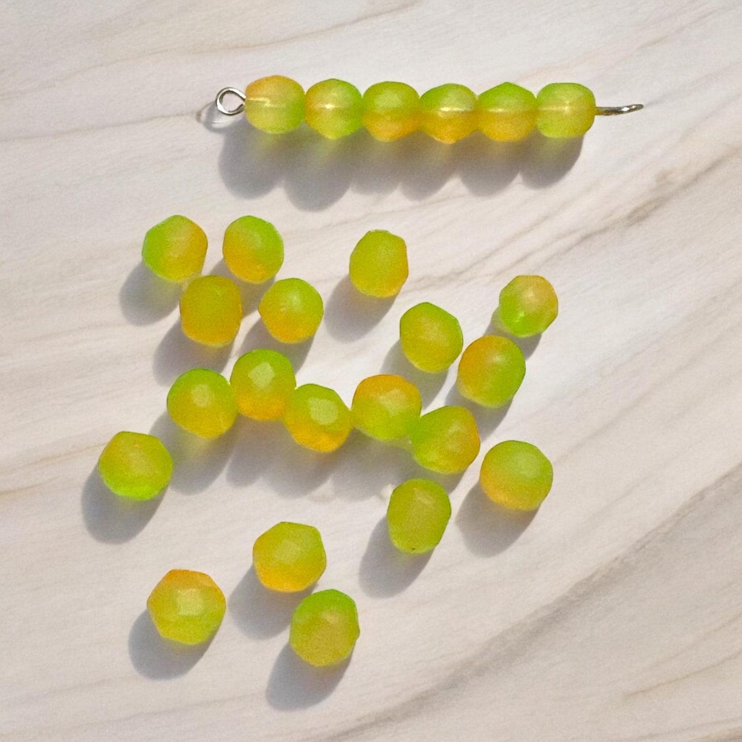 25 PC Matte NEON Fire Polished Faceted Glass Beads | Czech Glass | Neon Candy Beads | 6mm