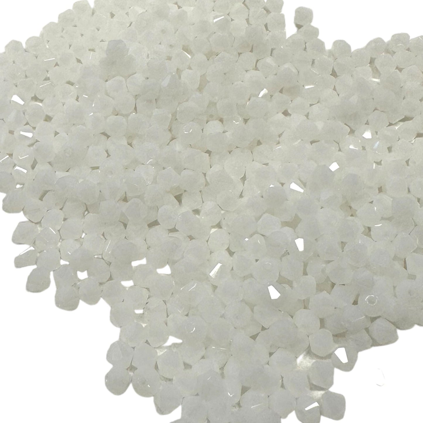 Czech Opaque Frost White Bicone Glass Beads  4mm 40 ct