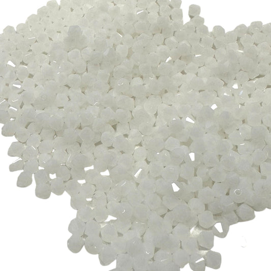 Czech Opaque Frost White Bicone Glass Beads  4mm 40 ct