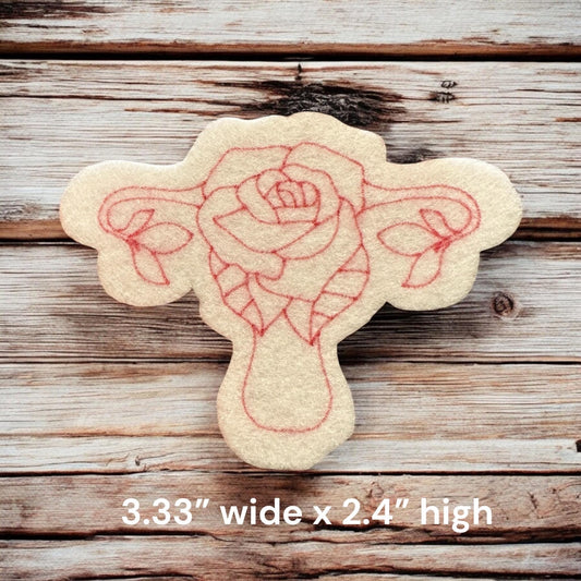 8 Piece Feminine Power Rose Uterus Flower Pattern Set Flat Stitch Beading Stencils