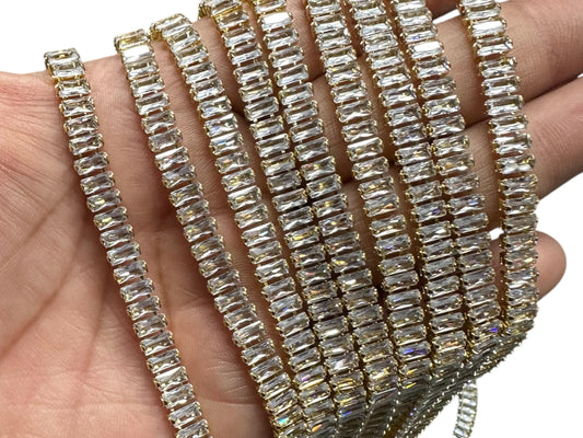 2.5mm x5mm Clear Baguette Rhinestone Banding Trim